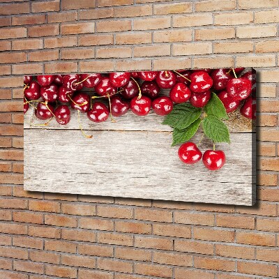 Foto canvas Kersen op hout