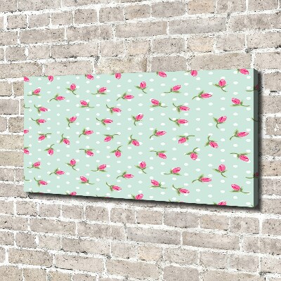 Foto op canvas Rozenpatroon