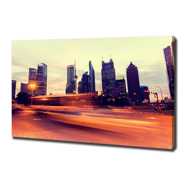 Canvas foto Shanghai 's nachts