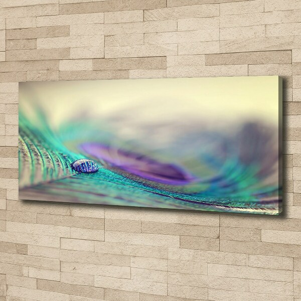 Canvas schilderij Een druppel op een veer