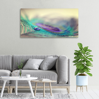 Canvas schilderij Een druppel op een veer