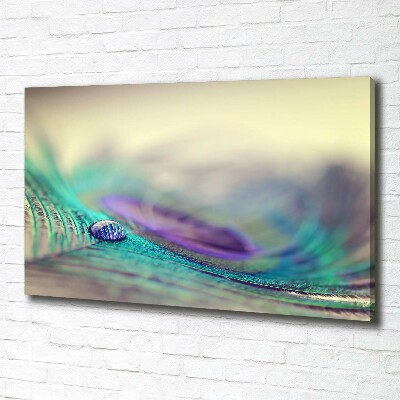 Canvas schilderij Een druppel op een veer