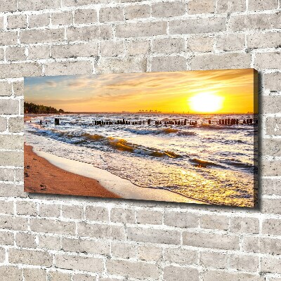 Schilderij op canvas Zonsondergangstrand