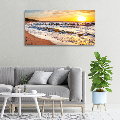 Schilderij op canvas Zonsondergangstrand