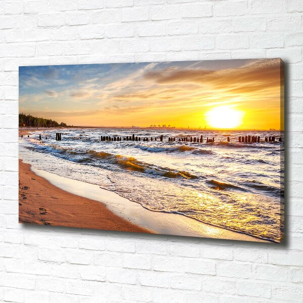 Schilderij op canvas Zonsondergangstrand