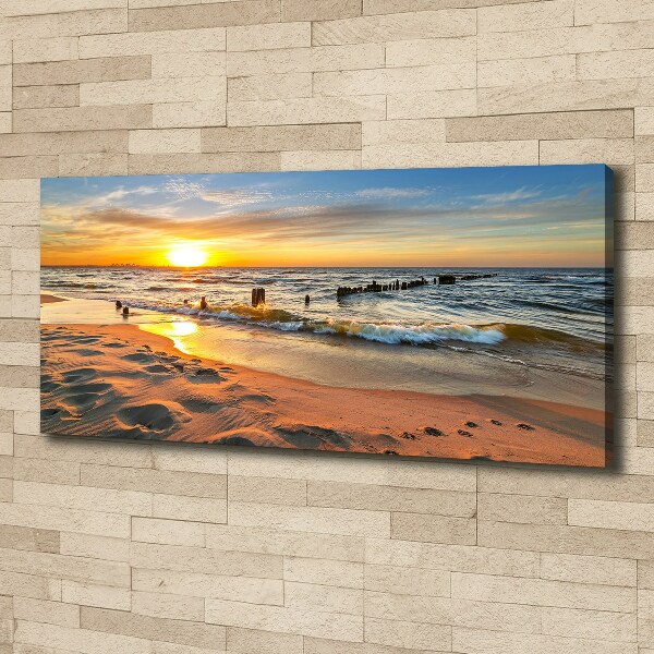 Foto canvas Zonsondergangstrand