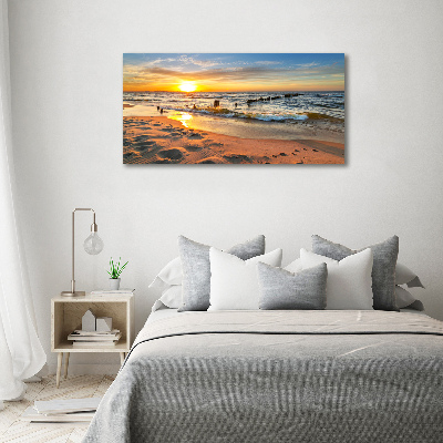 Foto canvas Zonsondergangstrand