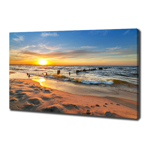 Foto canvas Zonsondergangstrand