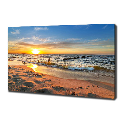 Foto canvas Zonsondergangstrand