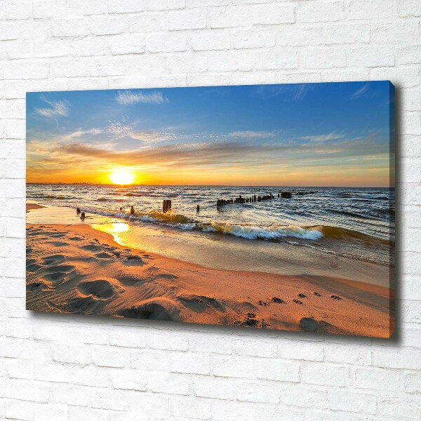 Foto canvas Zonsondergangstrand