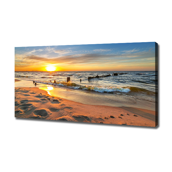 Foto canvas Zonsondergangstrand
