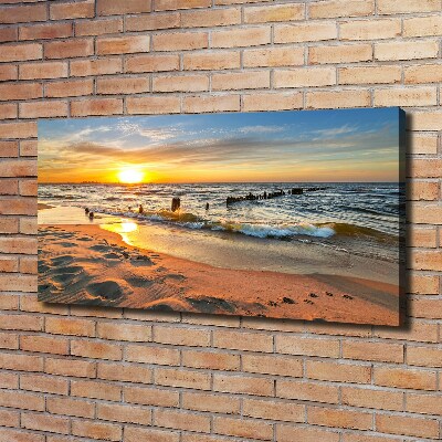 Foto canvas Zonsondergangstrand