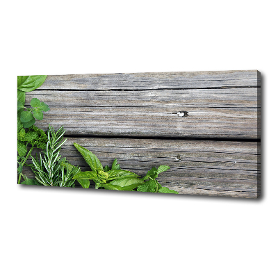 Schilderij op canvas Houten kruidenachtergrond