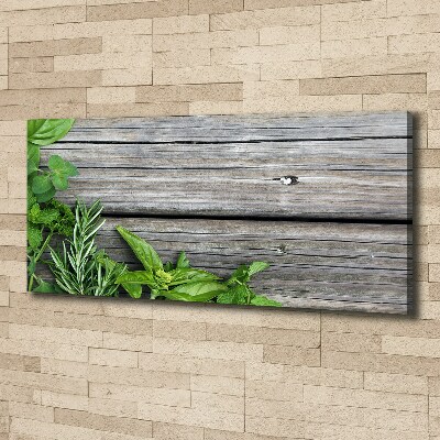 Schilderij op canvas Houten kruidenachtergrond