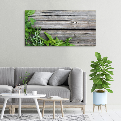 Schilderij op canvas Houten kruidenachtergrond