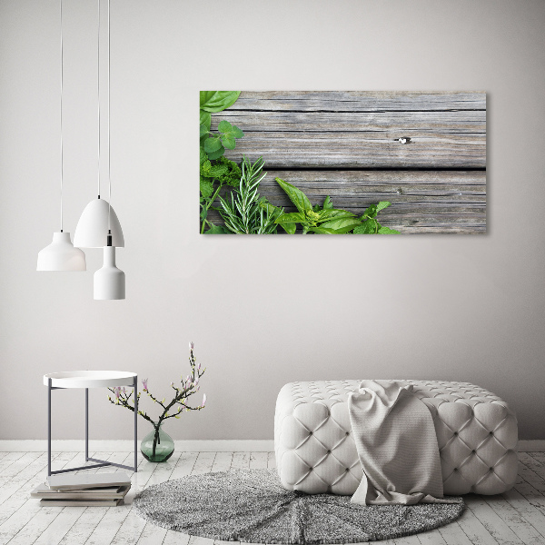 Schilderij op canvas Houten kruidenachtergrond