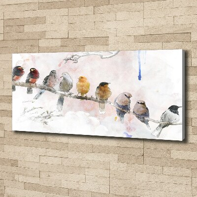 Canvas schilderij Vogels op een tak
