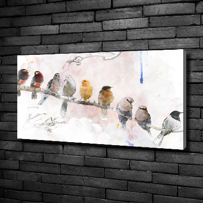 Canvas schilderij Vogels op een tak