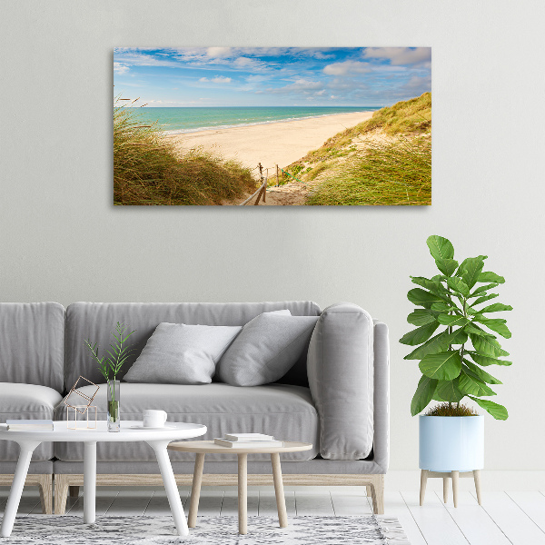 Canvas foto duinen aan zee