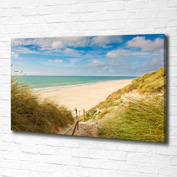 Canvas foto duinen aan zee