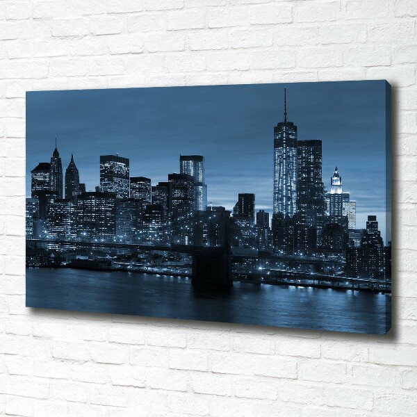 Canvas schilderij New York 's nachts