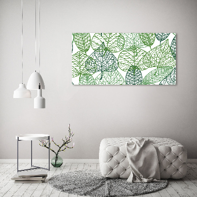 Foto canvas Patroon van groene bladeren
