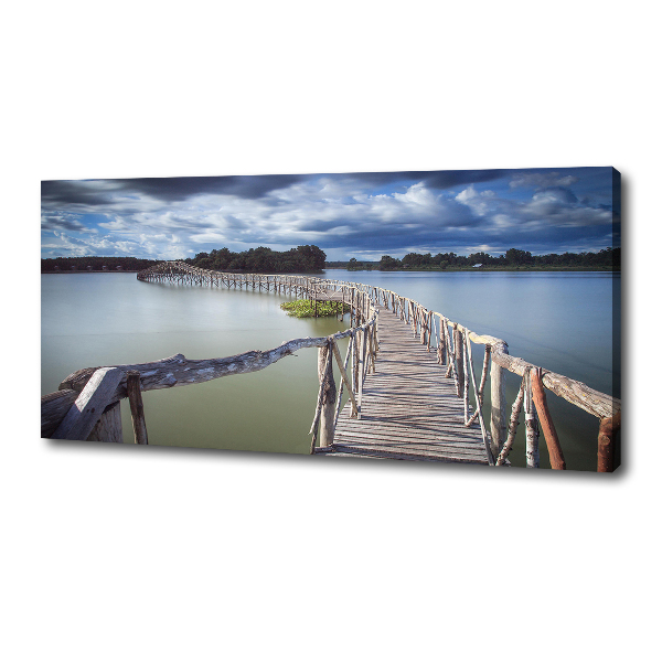 Canvas foto Houten brug