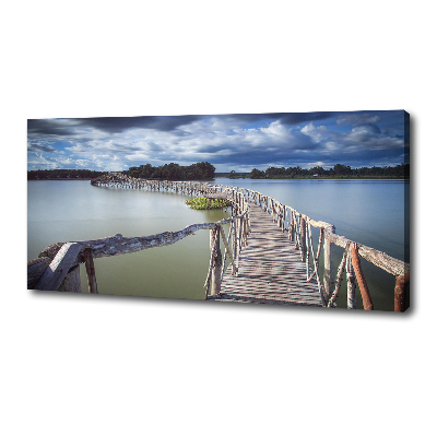 Canvas foto Houten brug