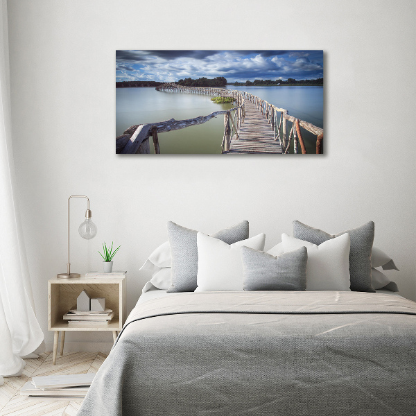 Canvas foto Houten brug