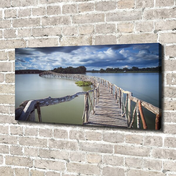 Canvas foto Houten brug