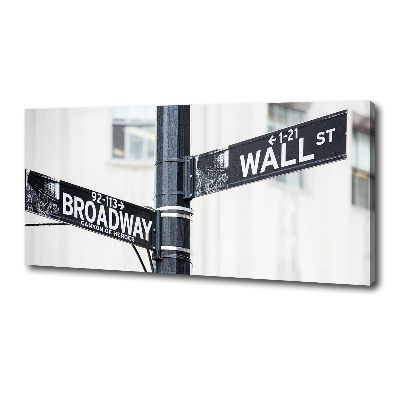 Schilderij op canvas Wall Street-bord