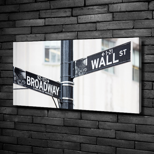 Schilderij op canvas Wall Street-bord