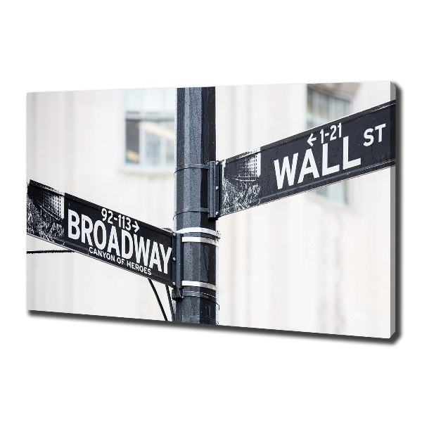 Schilderij op canvas Wall Street-bord