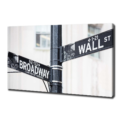 Schilderij op canvas Wall Street-bord