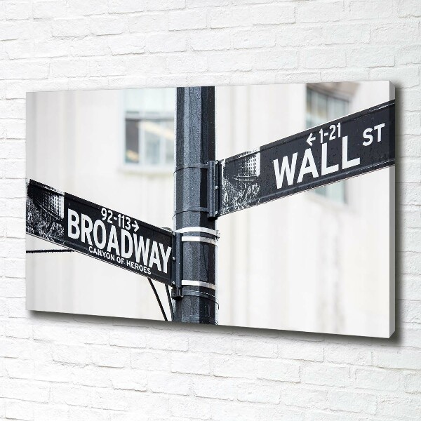 Schilderij op canvas Wall Street-bord