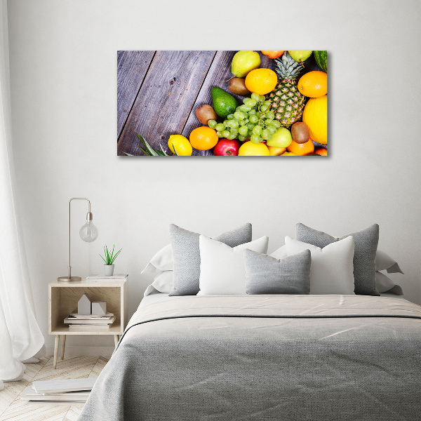 Canvas schilderij Fruit aan hout