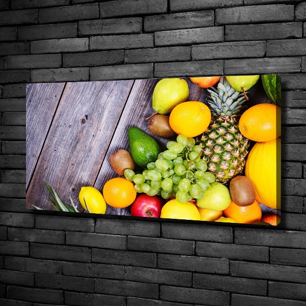 Canvas schilderij Fruit aan hout