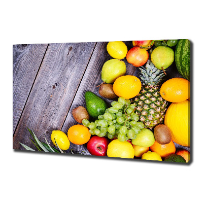 Canvas schilderij Fruit aan hout
