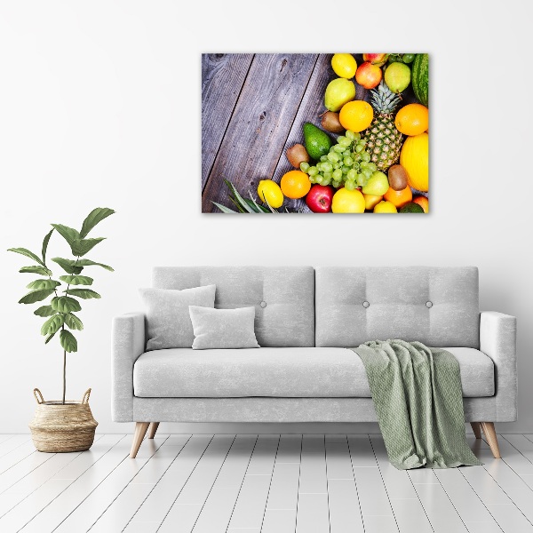 Canvas schilderij Fruit aan hout