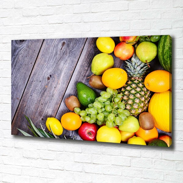 Canvas schilderij Fruit aan hout