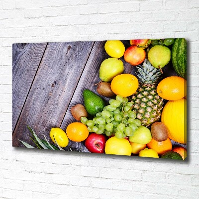 Canvas schilderij Fruit aan hout