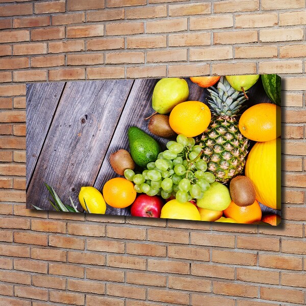 Canvas schilderij Fruit aan hout
