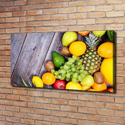Canvas schilderij Fruit aan hout