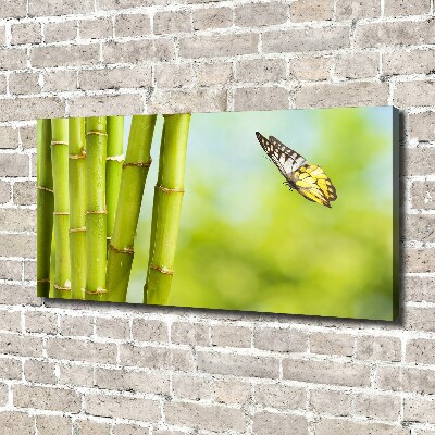 Canvas schilderij Bamboe en vlinder