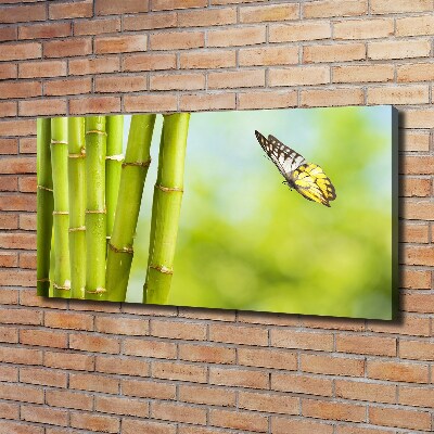 Canvas schilderij Bamboe en vlinder