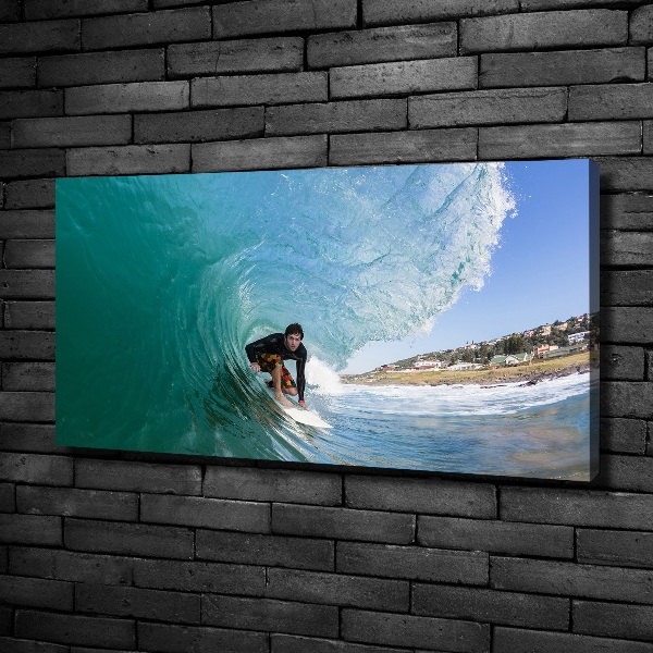 Foto op canvas Surfer op een golf
