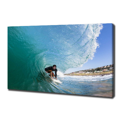 Foto op canvas Surfer op een golf