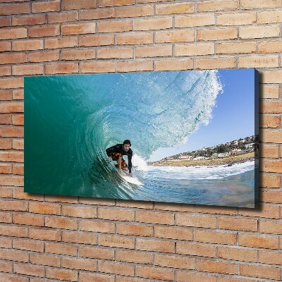 Foto op canvas Surfer op een golf