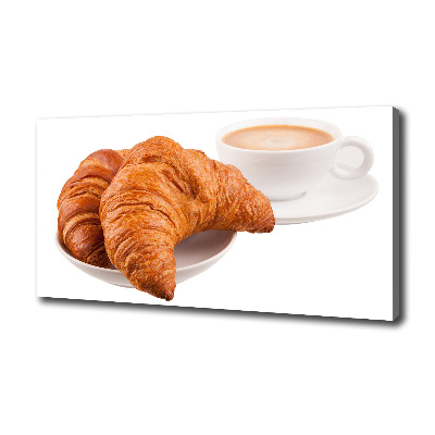 Foto op canvas Croissants en koffie