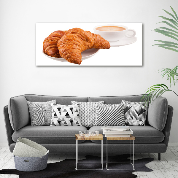 Foto op canvas Croissants en koffie